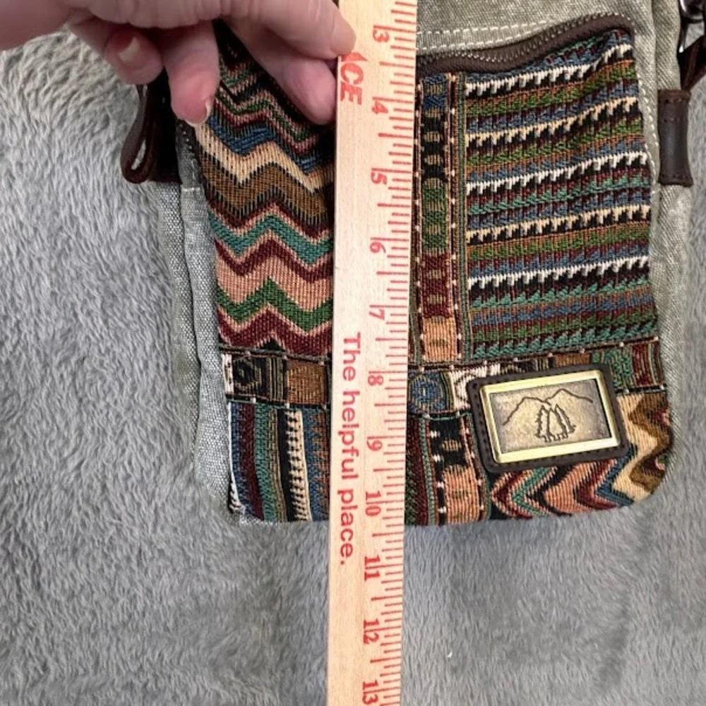 Boho Canvas Patchwork Crossbody Woven Tapestry Messenger Bag Triple Tree Canvas